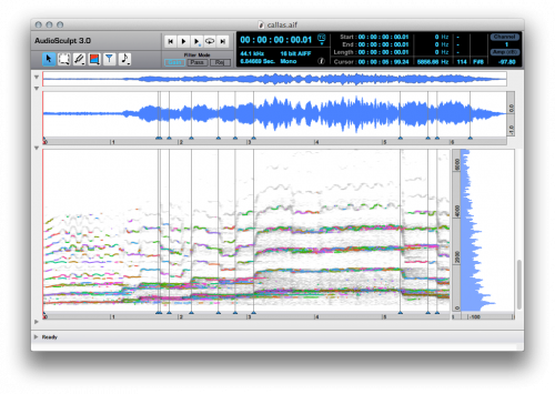 Sound analysis in AudioSculpt