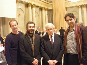 F. Prin, G. Nouno, P. Boulez and A. Cont after the Boulez Concert Tribute April 2010